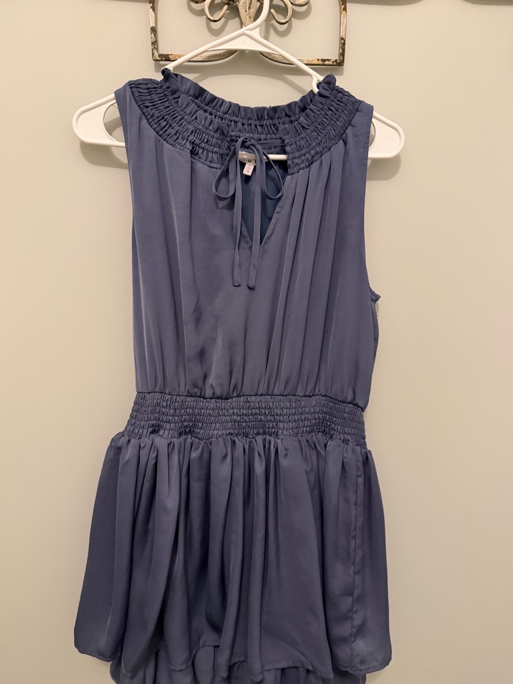 TCEC Women’s Sleeveless Smocked Waist Slate Blue Dress